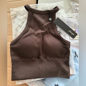 YoungLA For Her W472 Ribbed Tank Sports Bra Tank, Size XS